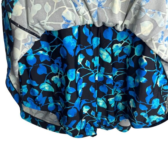 Azul Sz 20W Blue Floral‎ One-Piece Swim Dress With Built-In Bra and Bottoms - Picture 9 of 11